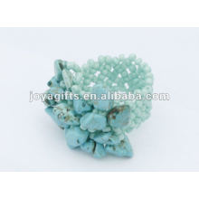 Turquoise Chip Stone Stretch Seed Perles de verre Ring